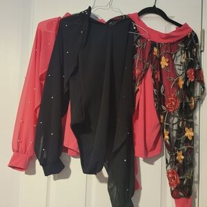 Black and Pink Women's Tops Set